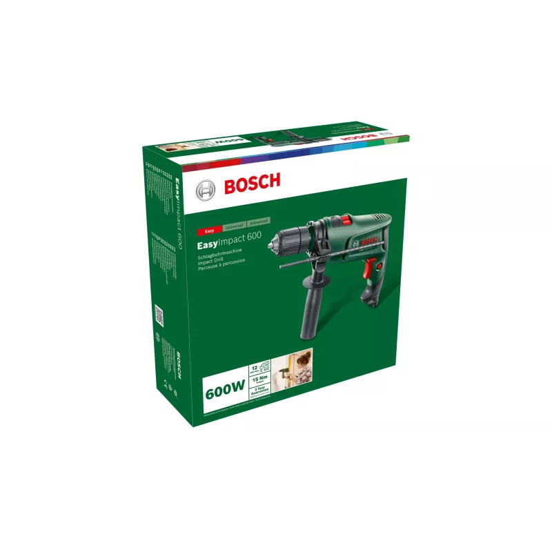 Bosch Easy Impact 600 600 W 3000 RPM portabrocas de apriete rápido
