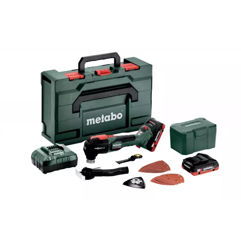 Metabo MT 18 LTX BL QSL multiherramienta oscilante a batería, 18 V, con 2 baterías
