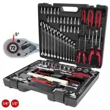 KS Tools CHROMEplus 1/4" + 1/2" juego de herramientas universal, 97 piezas (918.0797)