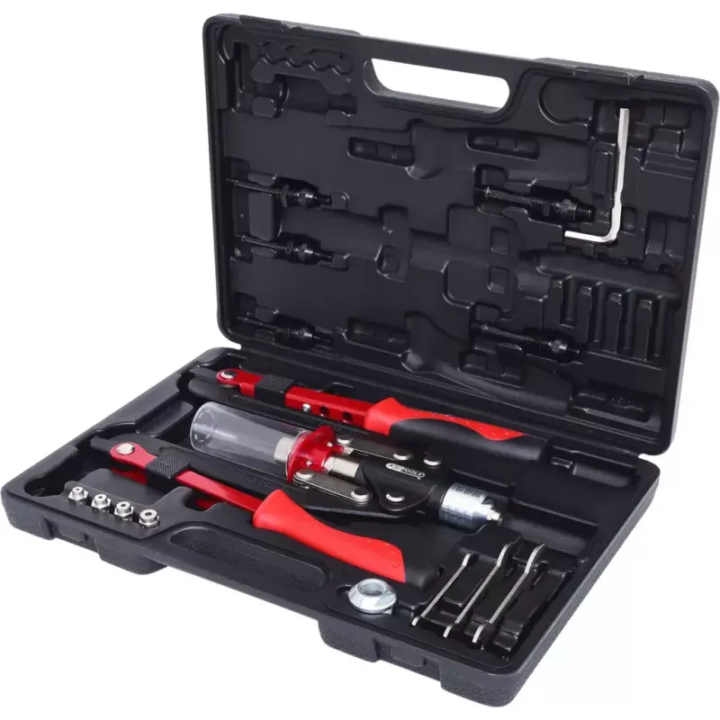 KS Tools 150.9630 juego de herramientas de remachado, 17 piezas, en maletín