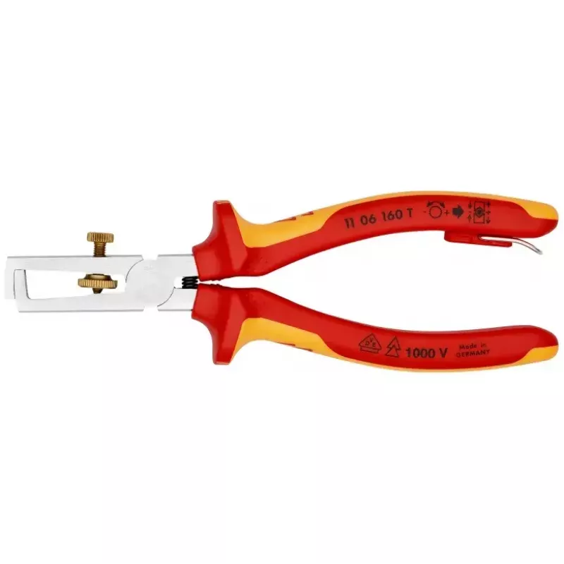 Knipex 11 06 160 T alicates pelacables aislados con muelle de apertura, 160 mm