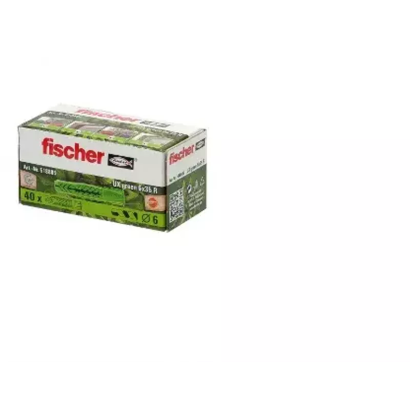 Taco para pared Fischer universal UX verde 6 x 35 R