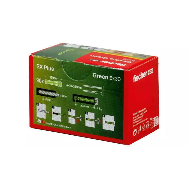Anclaje expansivo Fischer 567807 6x30mm para hormigón ladrillo 90 piezas