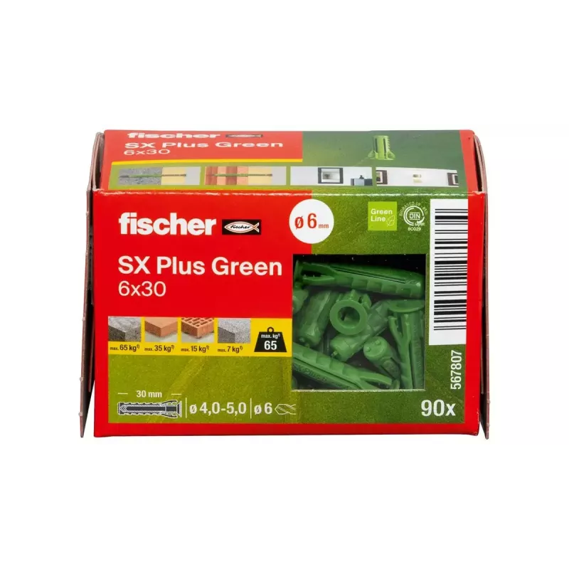 Anclaje expansivo Fischer 567807 6x30mm para hormigón ladrillo 90 piezas