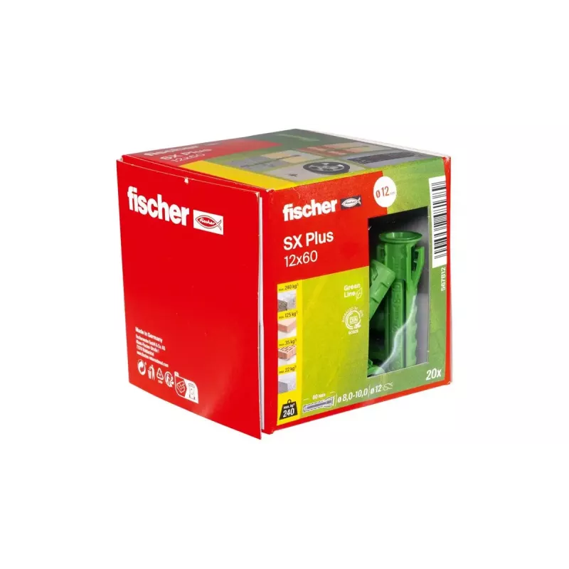 Taco expansivo Fischer 567812 60 mm verde 20 piezas