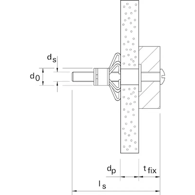 Taco metálico para paredes huecas Fischer HM 5 x 52 S