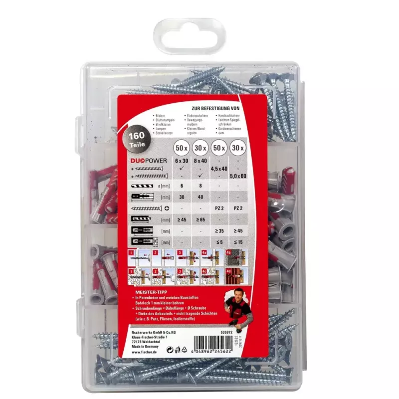 Anclaje expansivo Fischer MEISTER-BOX DUOPOWER + tornillos