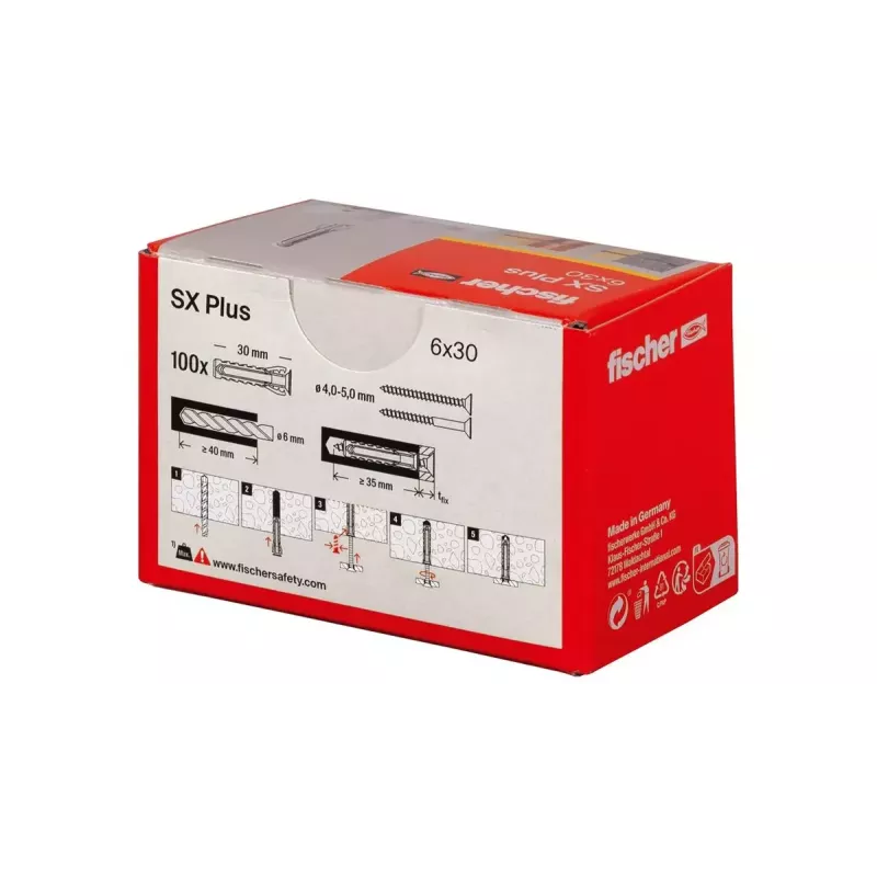 Taco expansivo Fischer 568006 30 mm nailon 6 mm 100 uds.