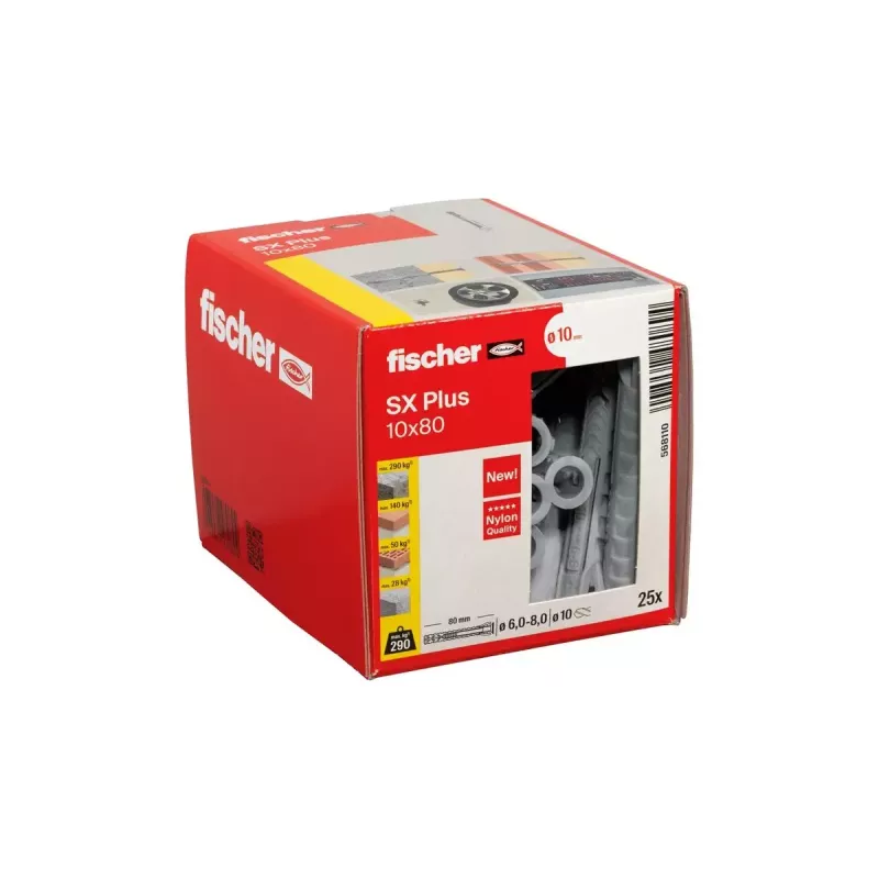 Anclaje de expansión Fischer 568110 80 mm nailon 25 uds.
