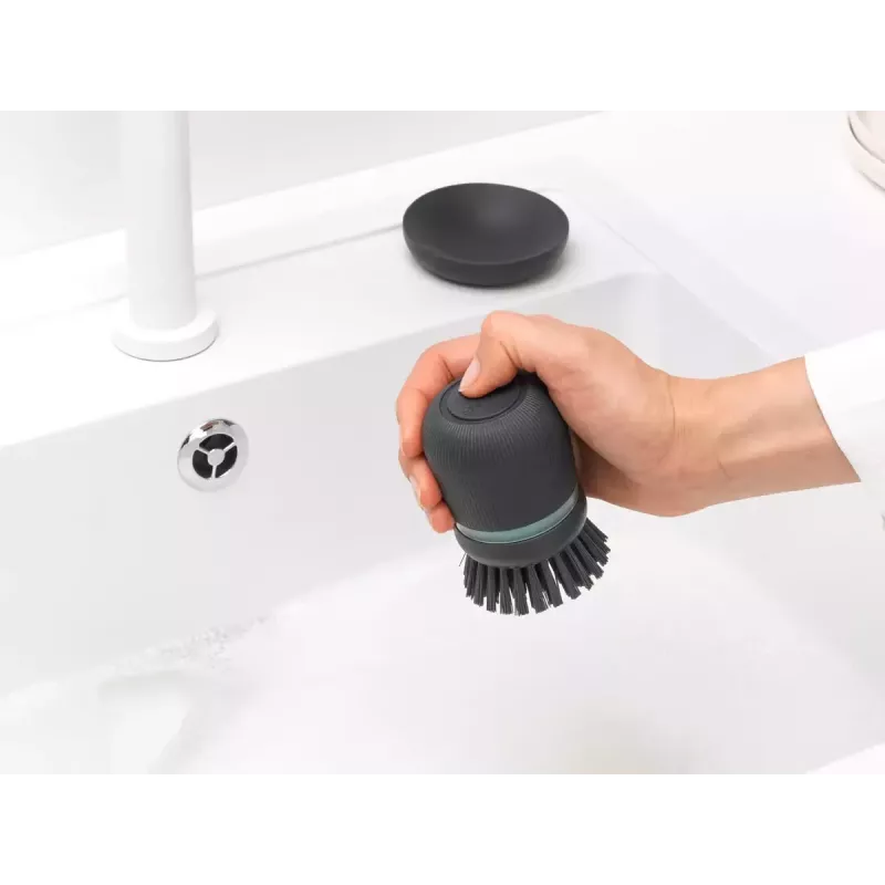 Brabantia 302626 cepillo para platos con dispensador de jabón, gris oscuro