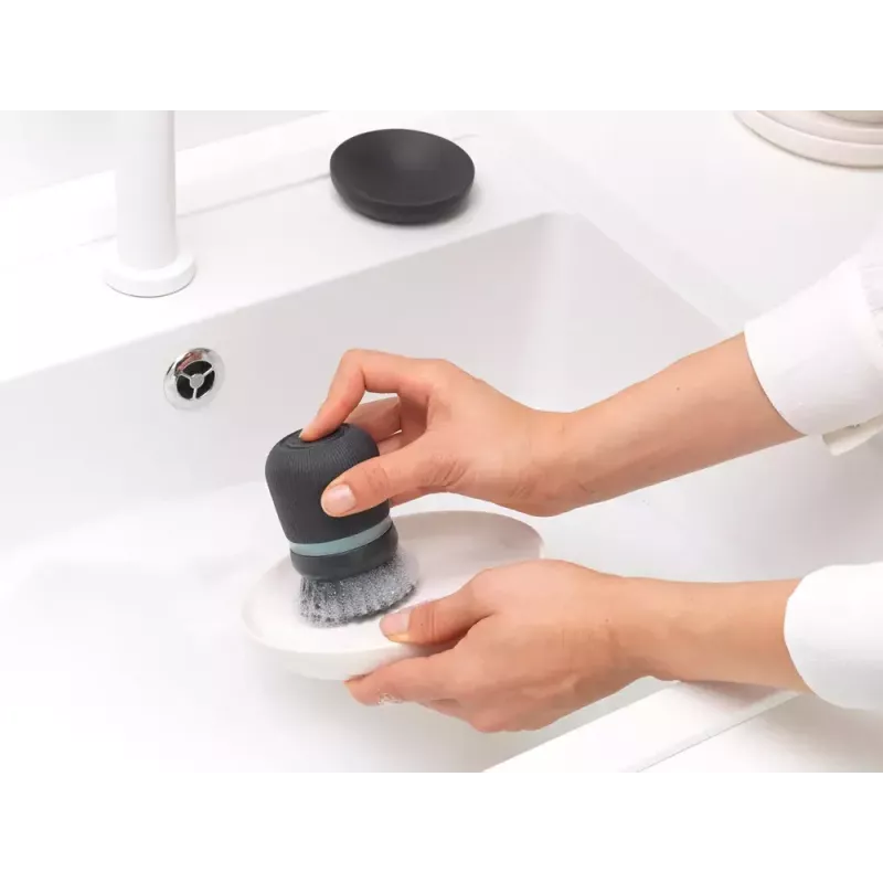 Brabantia 302626 cepillo para platos con dispensador de jabón, gris oscuro