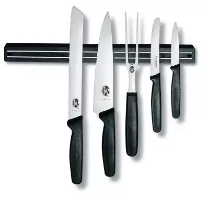 Barra magnética para cuchillos Victorinox negra 30 mm ancho 350 mm fondo 22 mm alto