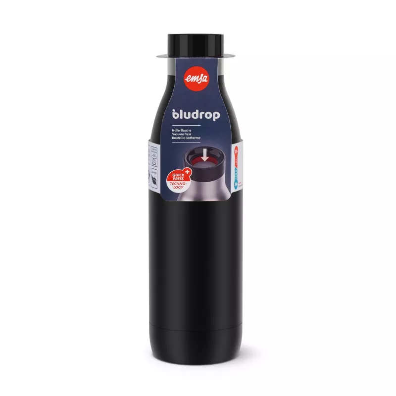 EMSA Bludrop Color N31109 uso diario 700 ml acero inoxidable negro