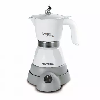 Ariete 1358 Moka Aroma – cafetera moka eléctrica para 2/4 tazas – base inalámbrica – apagado automático – mantenimiento de temperatura durante 30 min – 400 W – blanco