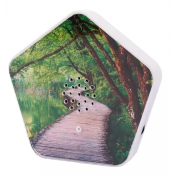 Máquina de sonido Olympia Sounds of Nature, blanca, dimensiones compactas 135×30×130 mm