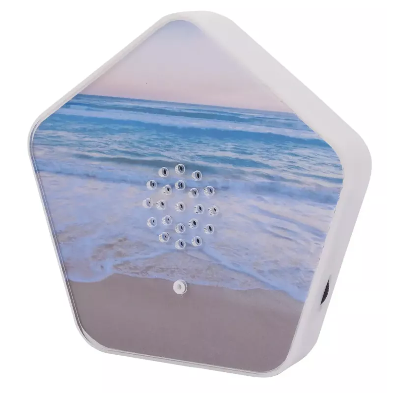 Máquina de sonido Olympia Sounds of Nature, blanca, dimensiones compactas 135×30×130 mm