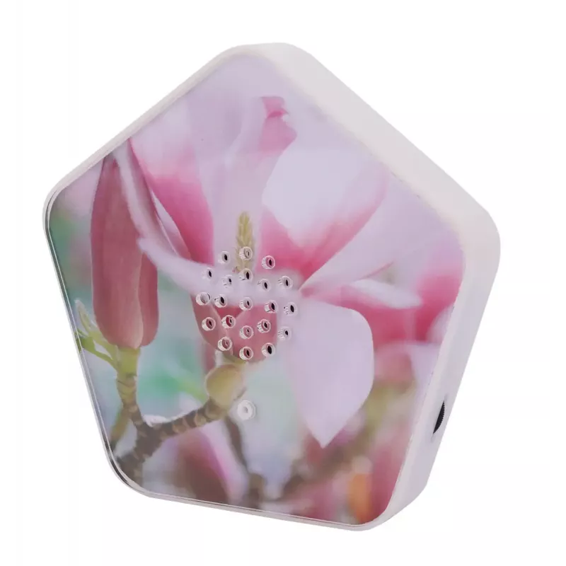 Máquina de sonido Olympia Sounds of Nature, blanca, dimensiones compactas 135×30×130 mm