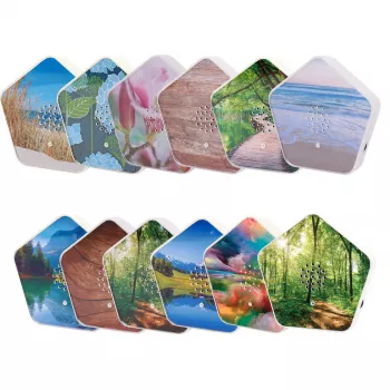 Máquina de sonido Olympia Sounds of Nature, blanca, dimensiones compactas 135×30×130 mm
