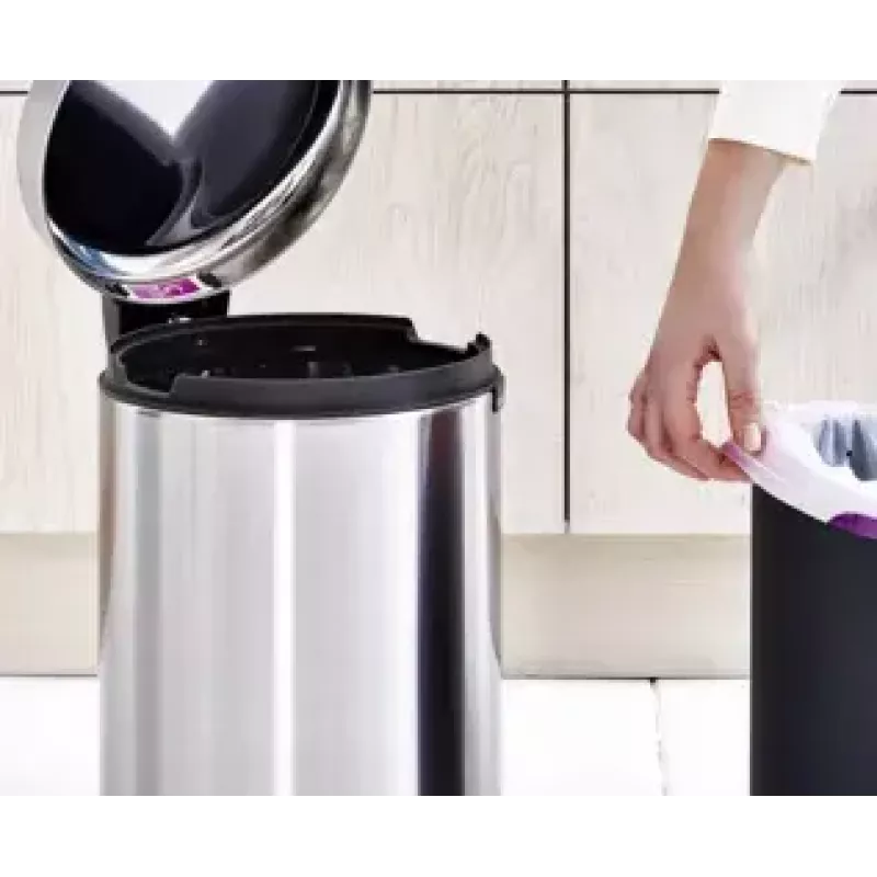 Cubo de basura Brabantia 112041 12 L redondo acero inoxidable