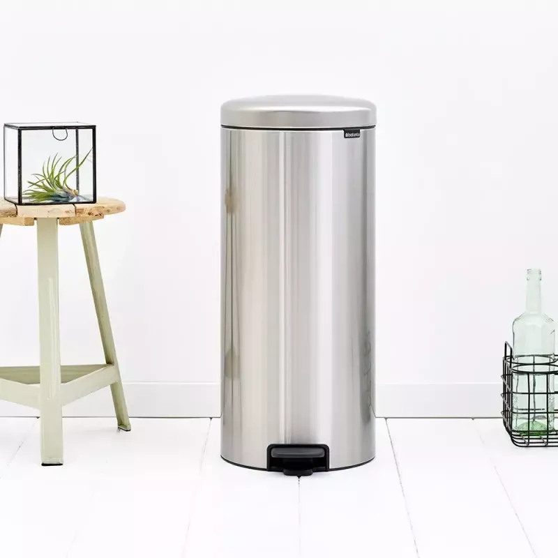 Cubo de pedal Brabantia newIcon redondo acero cepillado diámetro 30 cm