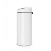 Cubo de basura con apertura táctil Brabantia 30L redondo plástico acero inoxidable blanco