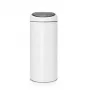 Cubo de basura con apertura táctil Brabantia 30L redondo plástico acero inoxidable blanco