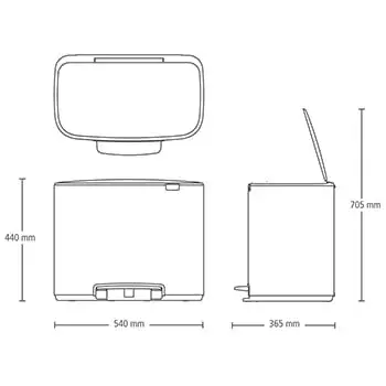 Cubo de basura rectangular Brabantia 121463