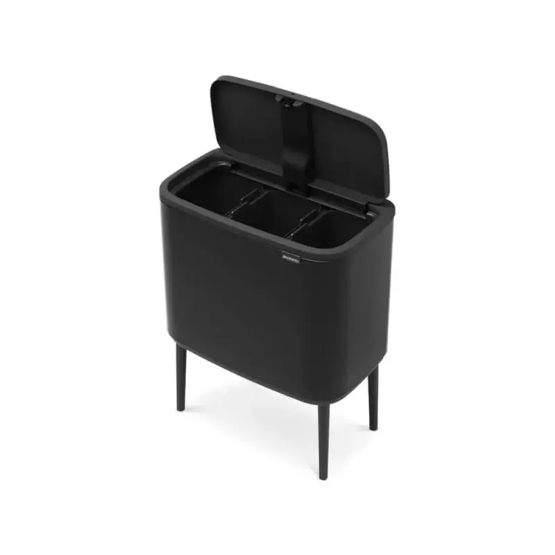 Cubo de basura Brabantia 316067 33L rectangular acero inoxidable negro