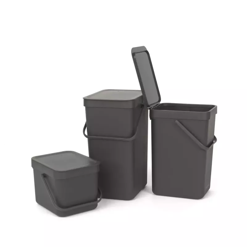 Cubo de basura Brabantia 109720 6L rectangular gris