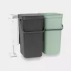 Cubo de basura Brabantia Sort & Go rectangular de plástico verde gris ancho 520 mm fondo 370 mm alto 430 mm