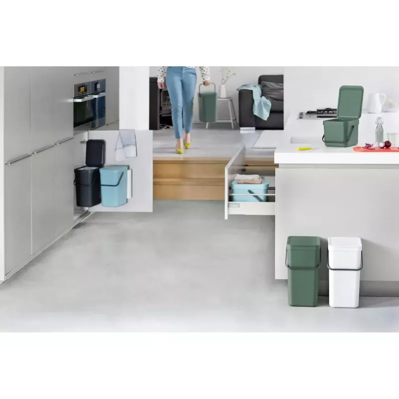 Cubo de basura Brabantia Sort & Go 6 l gris 200x245x181 mm