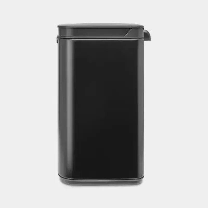 Cubo de basura Brabantia Bo 4 l rectangular, carcasa de acero, negro, 200×172×272 mm