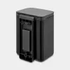 Cubo de basura Brabantia Bo 4 l rectangular, carcasa de acero, negro, 200×172×272 mm