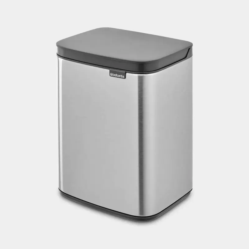 Cubo de basura Brabantia Bo 4 l rectangular acero negro 22 28 49