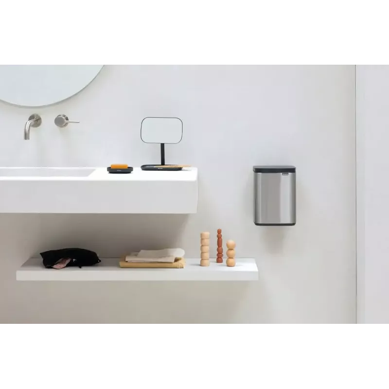 Cubo de basura Brabantia Bo 4 l rectangular acero negro 22 28 49