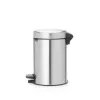 Cubo de basura con pedal Brabantia newIcon redondo acero inoxidable cepillado