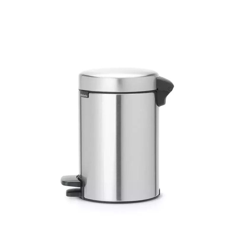 Cubo de basura con pedal Brabantia newIcon redondo acero inoxidable cepillado