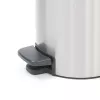 Cubo de basura con pedal Brabantia newIcon redondo acero inoxidable cepillado