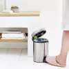 Cubo de basura con pedal Brabantia newIcon redondo acero inoxidable cepillado