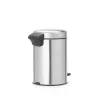Cubo de basura con pedal Brabantia newIcon redondo acero inoxidable cepillado