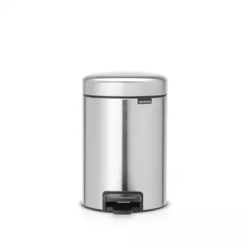 Cubo de basura con pedal Brabantia newIcon redondo acero inoxidable cepillado