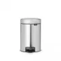 Cubo de basura con pedal Brabantia newIcon redondo acero inoxidable cepillado