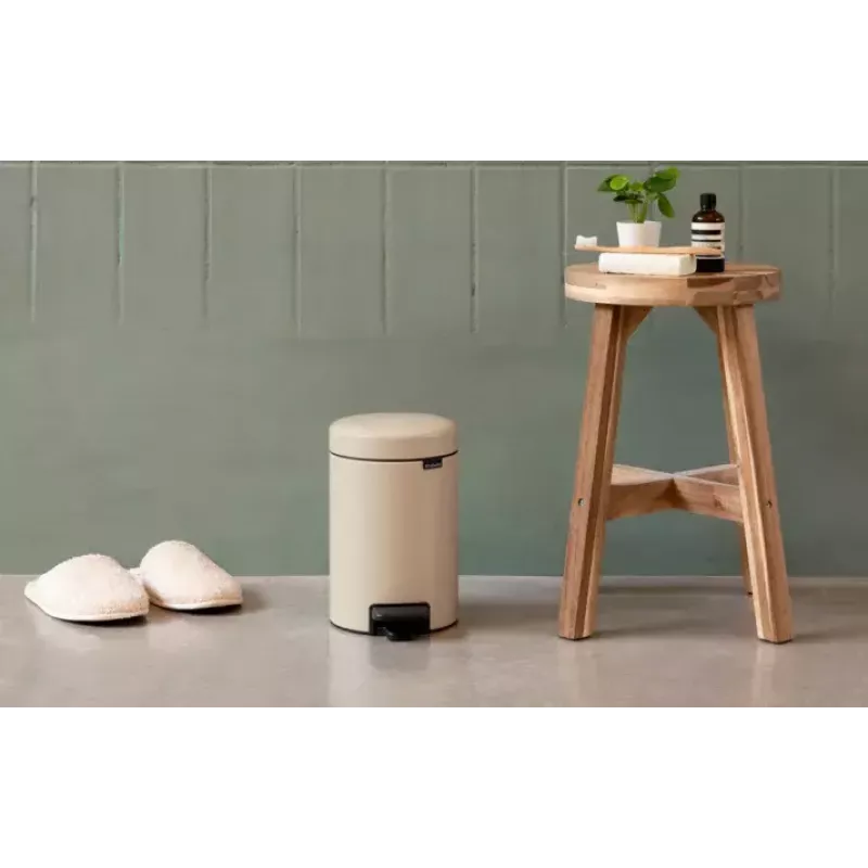 Cubo de basura Brabantia NewIcon 5 l redondo beige