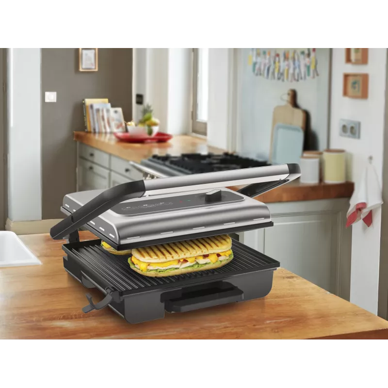 Parrilla de contacto Tefal Inicio GC242D 2000W negro acero inoxidable