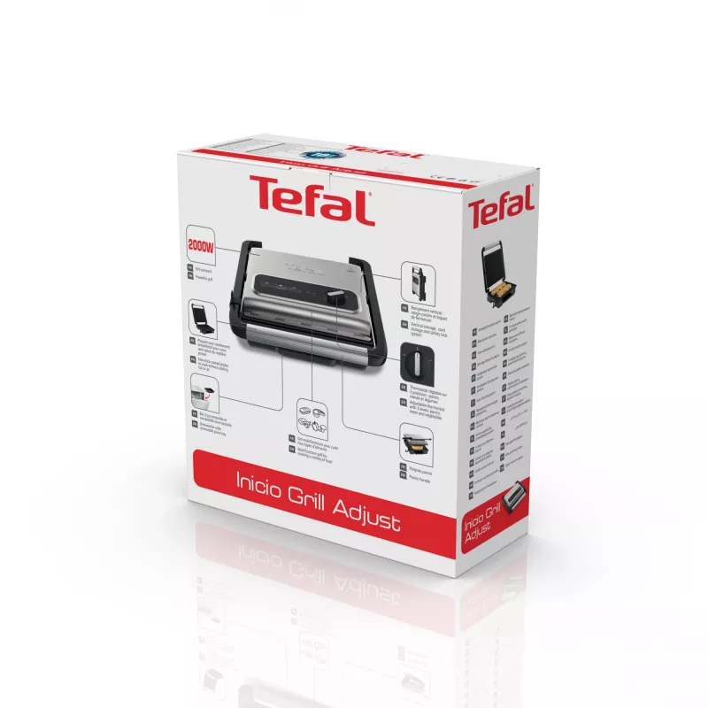 Parrilla de contacto Tefal Inicio GC242D 2000W negro acero inoxidable