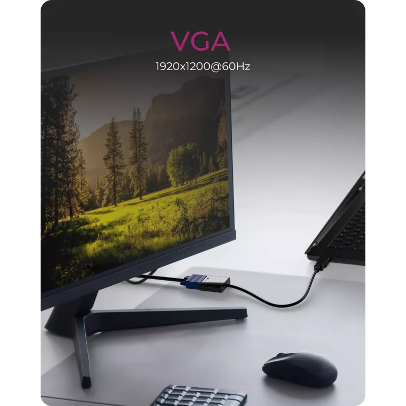 Adaptador HDMI a VGA IcyBox IB-AC502a — adaptador HDMI A (conector macho) a VGA (conector hembra)