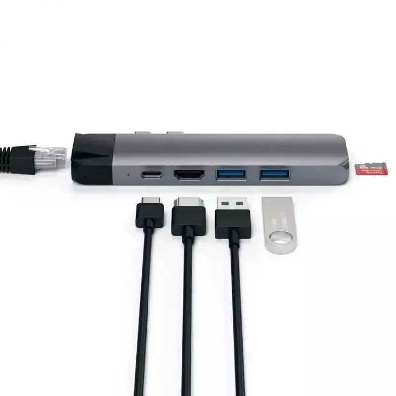 Satechi Type-C Pro Hub, HDMI 4K con Ethernet, space gray (ST-TCPHEM)