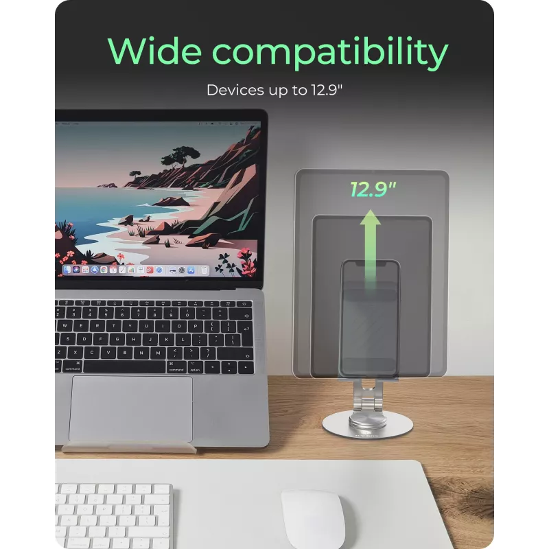 Soporte para smartphone y tablet icybox IB-TH201-R — soporte giratorio 360° para teléfonos y tablets