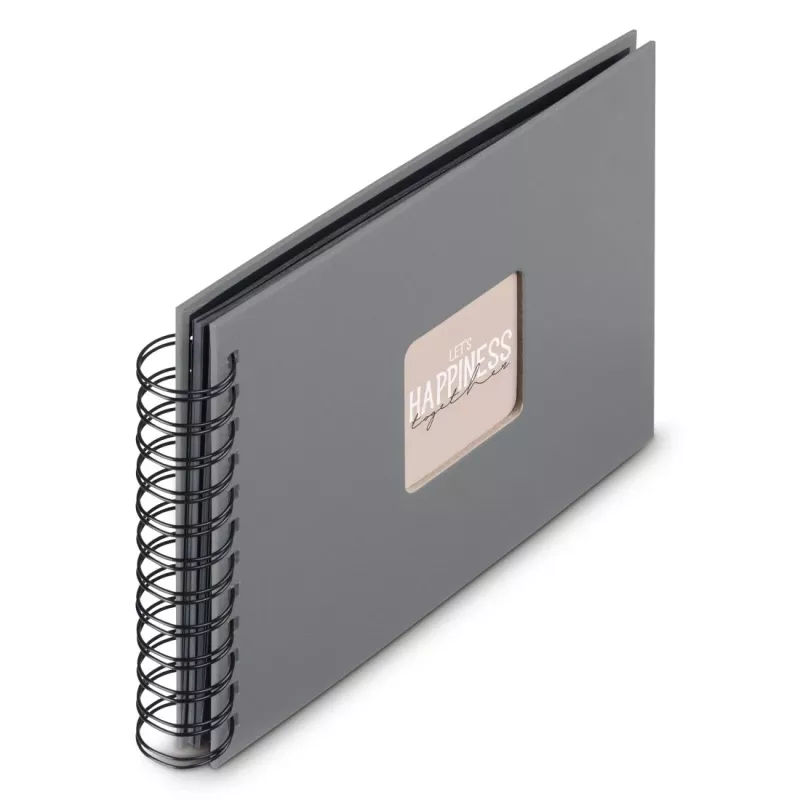 Hama 00009839 Fine Art álbum de fotos de espiral 24x17, 50 páginas negras, Stone Grey