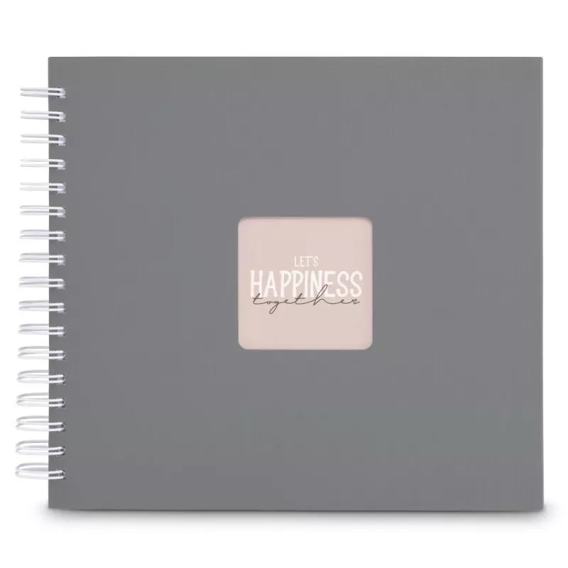 Hama 00009837 Fine Art álbum de fotos de espiral 28x24, 50 páginas blancas, gris piedra